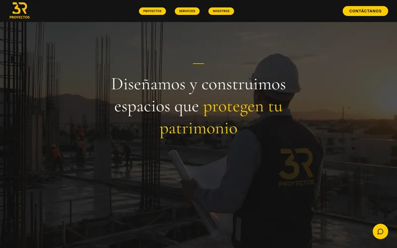 Captura del sitio de 3R Proyectos